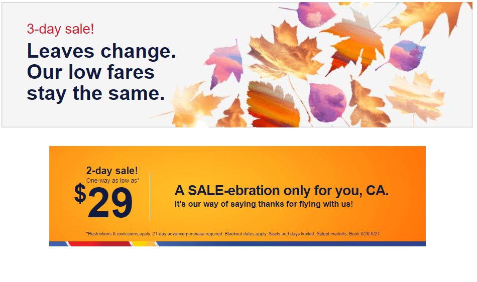 Southwest Sale Fares From 29 Doctor Of Credit