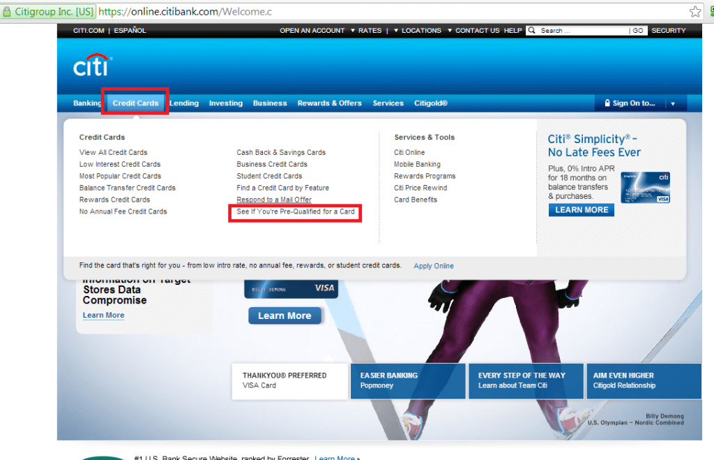 Citibank Preapproved Credit Cards