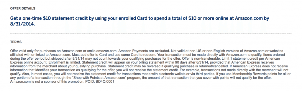 american express offers amazon