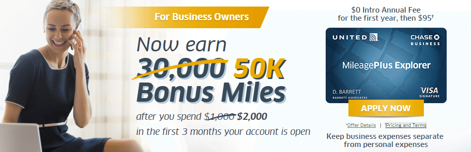 Chase United MileagePlus Explorer Business Card: 50,000 Mile Sign Up ...