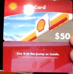 shell gift card double card