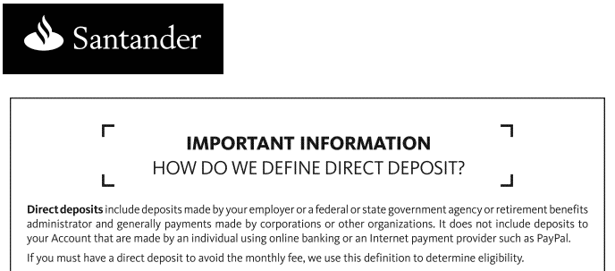 Santander Adds A Definition For What Is A Direct Deposit ...