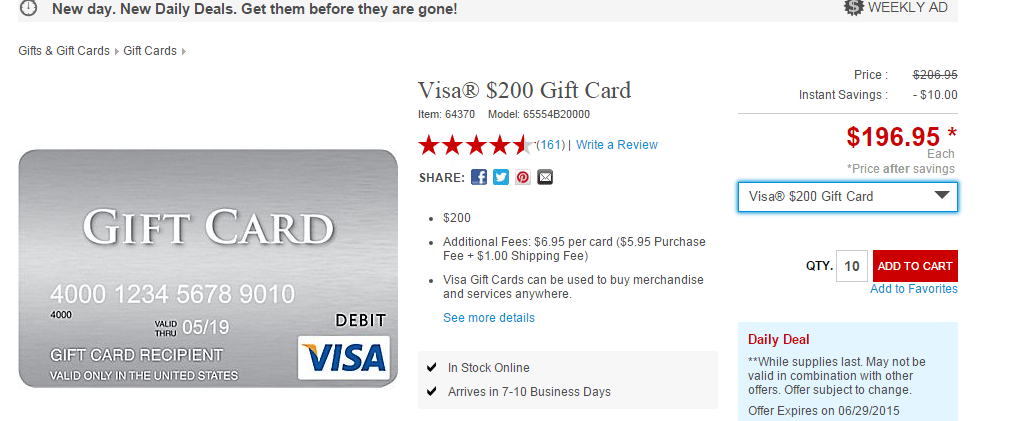 Promotional GiftCard $200