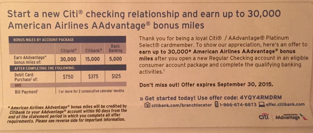 Citibank 30,000 American Airline Checking Offer Also Returns - Doctor ...