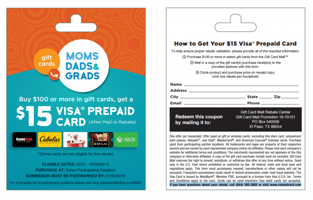 15 visa gift card promo