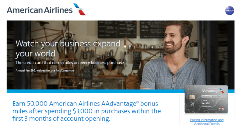 CitiBusiness / AAdvantage Platinum Select 50,000 Mile Sign Up Bonus ...