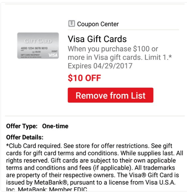 Safeway/Vons (JustForU): Save $10 Instantly On $100+ Visa Gift Card ...