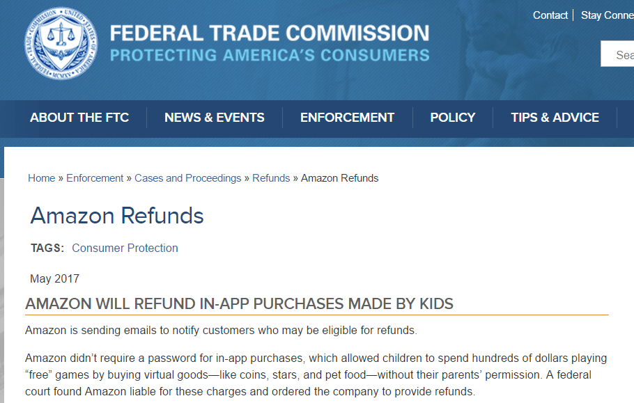 Amazon To Refund Up To $70 Million For In App Unauthorized Purchases ...