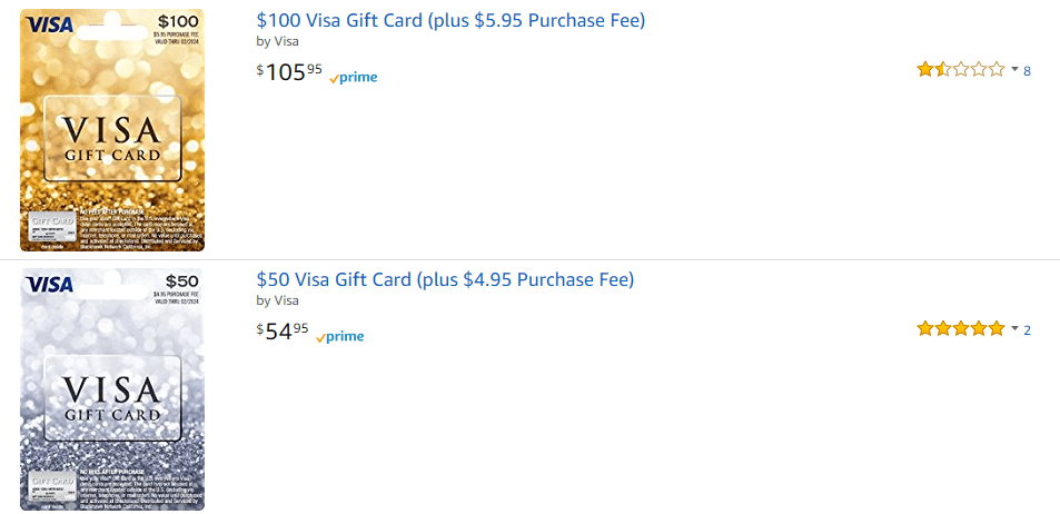 use visa gift card on amazon