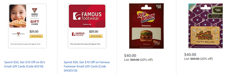 amazon gift card deals