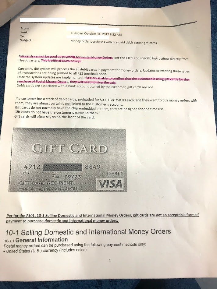 Now Hard Coded New Usps Memo Gift Cards Are Not Accepted To Buy - years the usps system was updated and in the process began allowing many more prepaid debit cards as payment methods than had been previously allowed