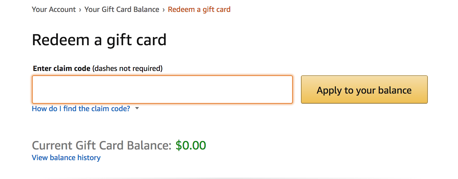 Gift Card Balance Check