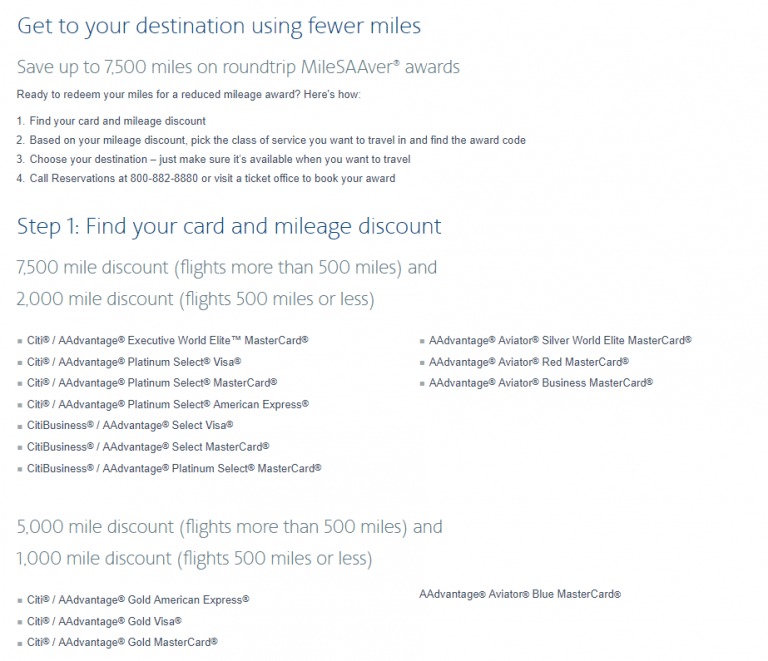 American Airlines Reduced Mileage Awards 1,0007,000 Miles Discount