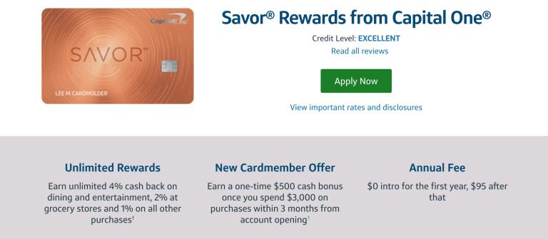 Capital One Savor Card Entertainment Category