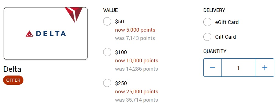 [Targeted] Amex Membership Rewards: Delta Giftcards For 1¢ Per Point ...
