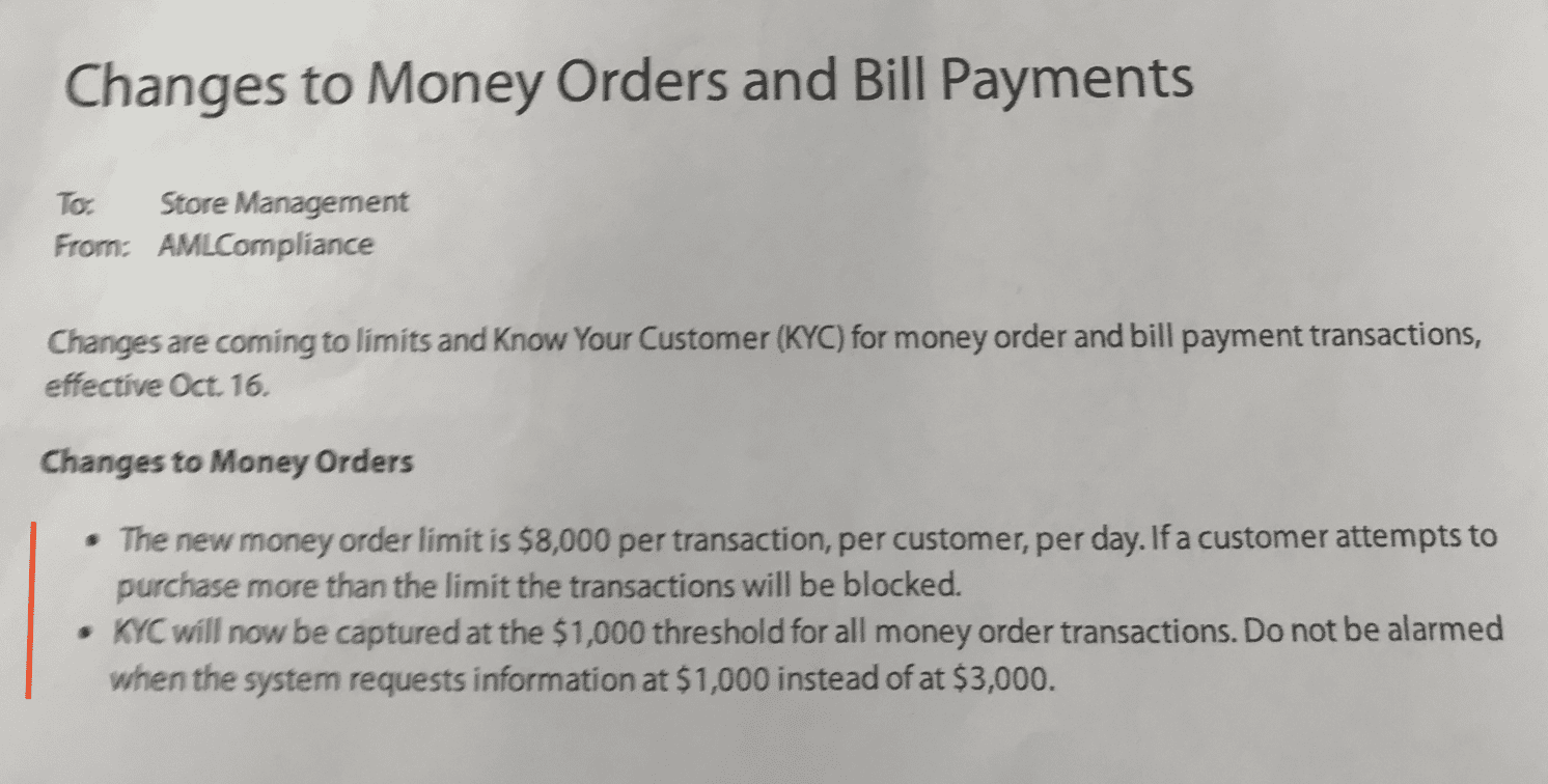 Walmart Moneycenter Changes 1 000 Money Order Requires Id - walmart moneycenter changes 1 000 money order requires id verification bill pay limited to 8 000 per 30 days doctor of credit