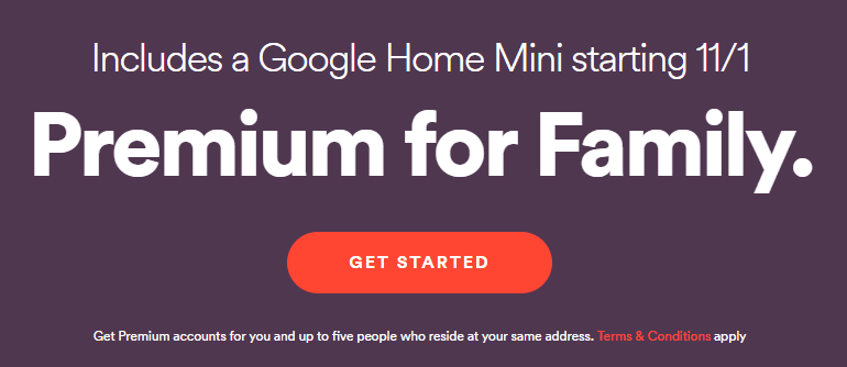 google home spotify family