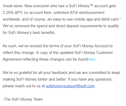 Sofi Money 2 25 Checking Account Removes Spend And Deposit Requirements Doctor Of Credit