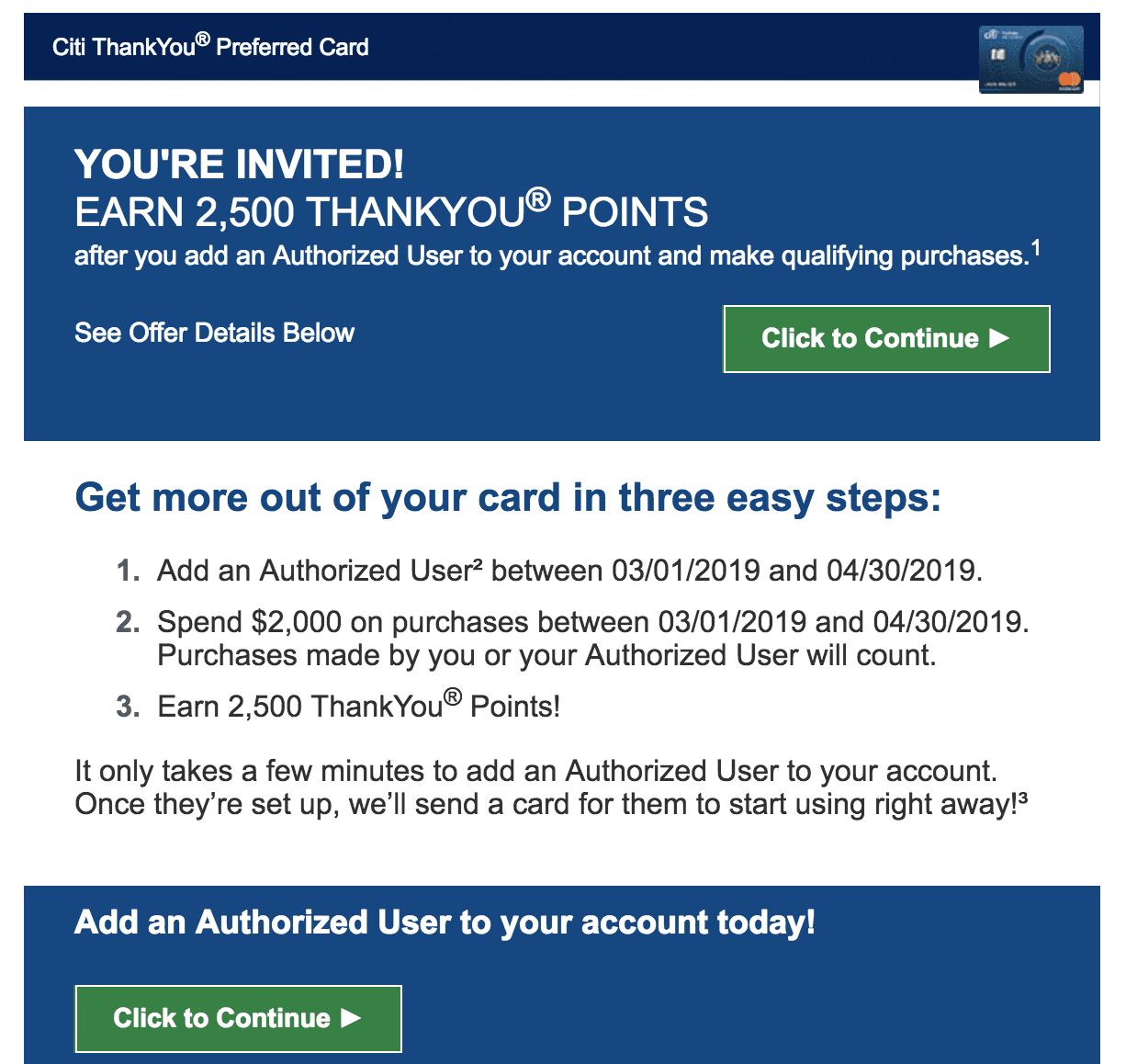 [Expired] [Targeted] Citi Authorized User Bonuses - Doctor Of Credit