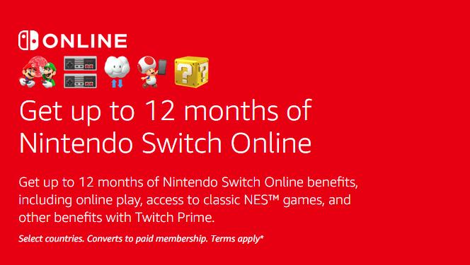 free nintendo online with twitch prime