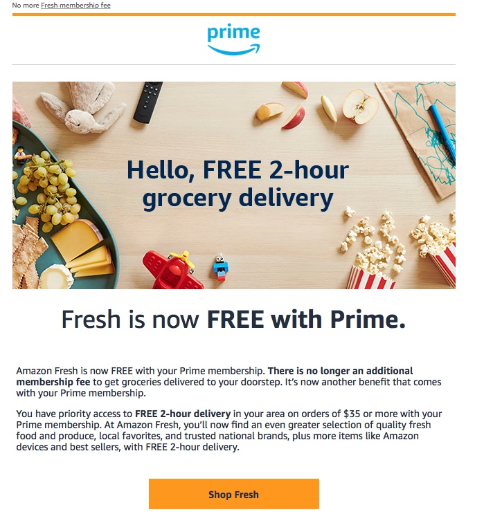 grocery delivery is now free for Prime members