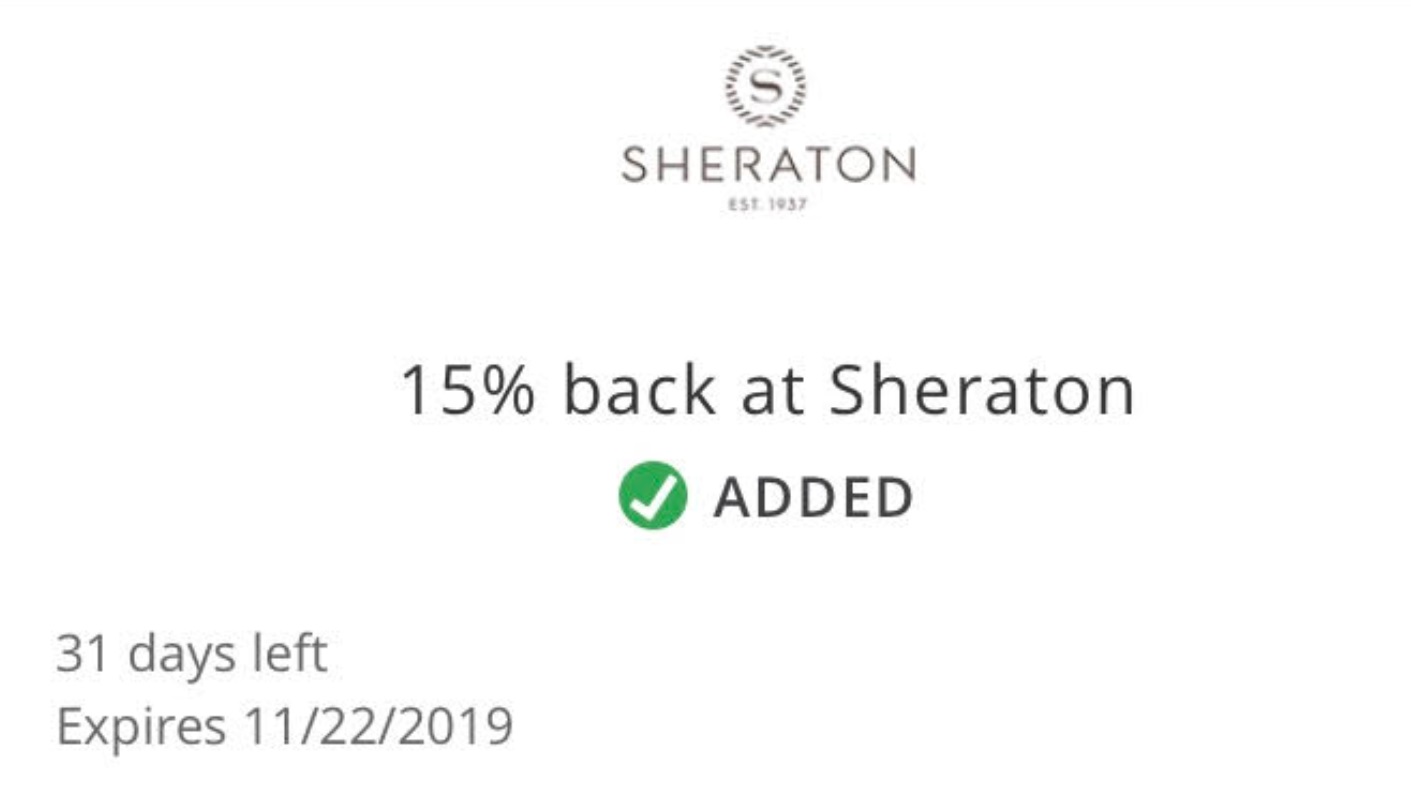 Expired] Bank Amerideals/Chase Offers: Save 15% at Sheraton - Doctor Of  Credit