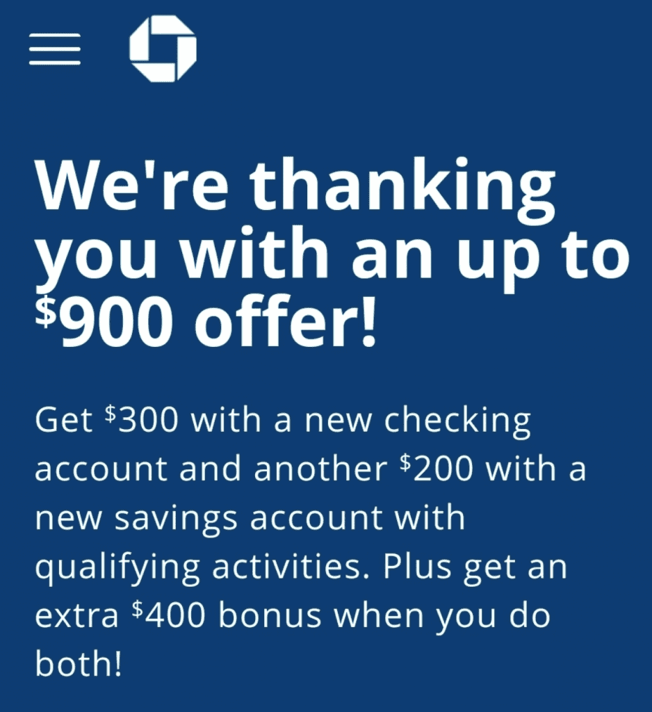 [Expired] Check if You're Targeted Chase *900* Checking + Savings