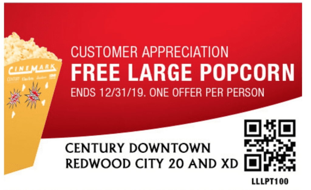 [Expired] Cinemark Free Large Popcorn Doctor Of Credit