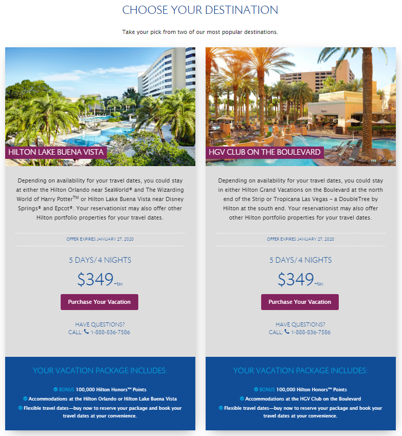 Hilton Timeshare Offer Get 4 Nights In Las Vegas Or Orlando + 100k