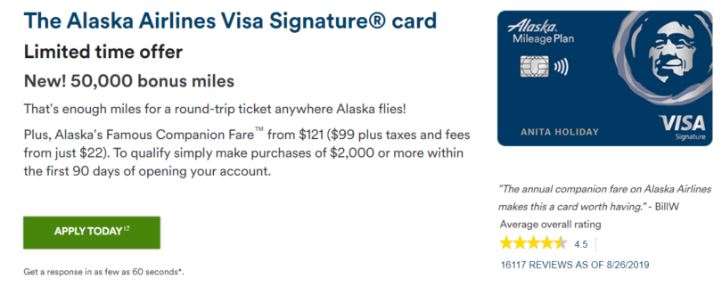 Bank Of America Alaska Airlines Card 50,000 Mile Offer - Now Publicly ...