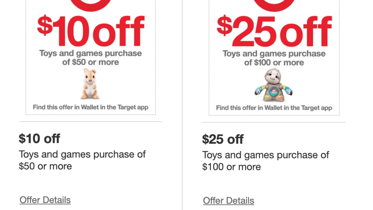 target 25 off 100 toys
