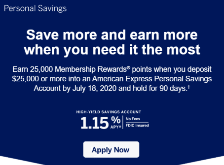 Expired] [Targeted] American Express High Yield Savings Account 25,000  Membership Rewards Point Bonus - Doctor Of Credit