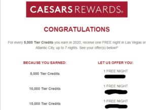 Caesars Rewards Up To 7 Free Nights For Tier Credits Earned Doctor