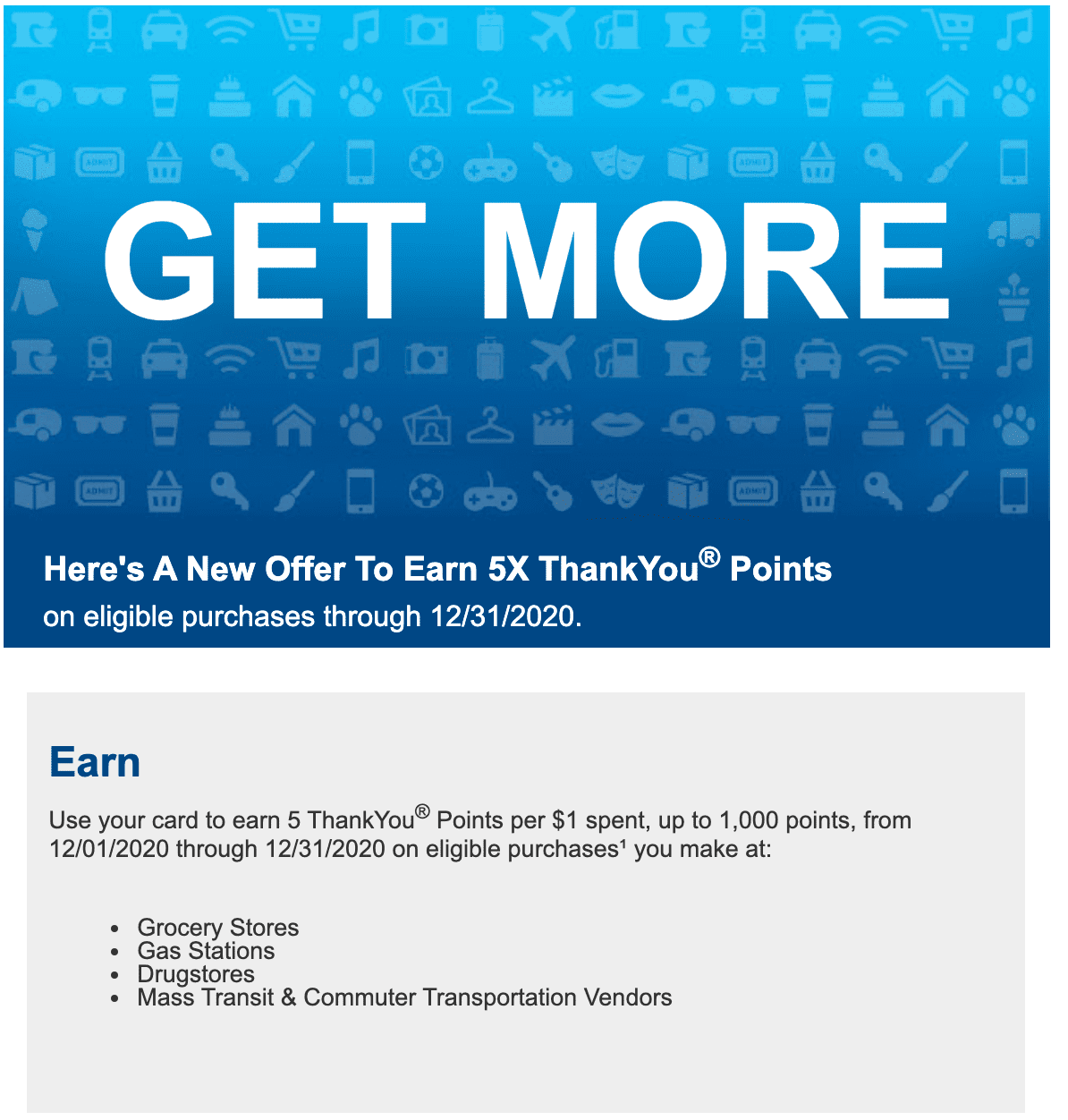 targeted citi cards get 5x points at grocery gas