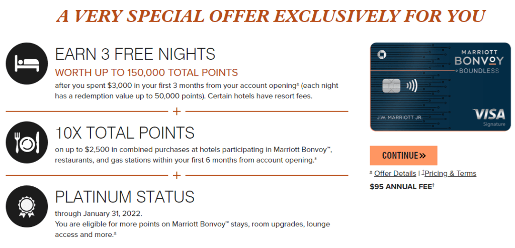 Chase Marriott Bonvoy Boundless Three Free Night Certificates (Up To ...