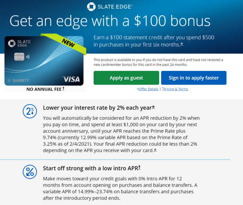 Chase Launches 'Chase Slate Edge' Card - Doctor Of Credit