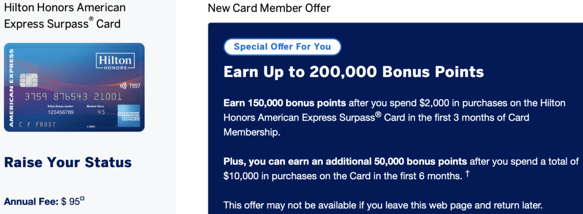 [YMMV] American Express Hilton Surpass 200,000 Point Bonus - Doctor Of ...