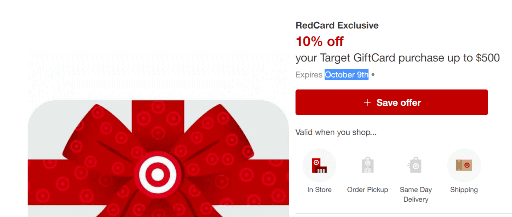 EXPIRED) 10% off Target gift cards for Redcard holders