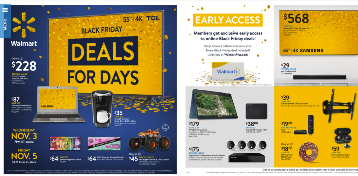 Walmart Black Friday Deals (Early Access For Walmart+ Now Live