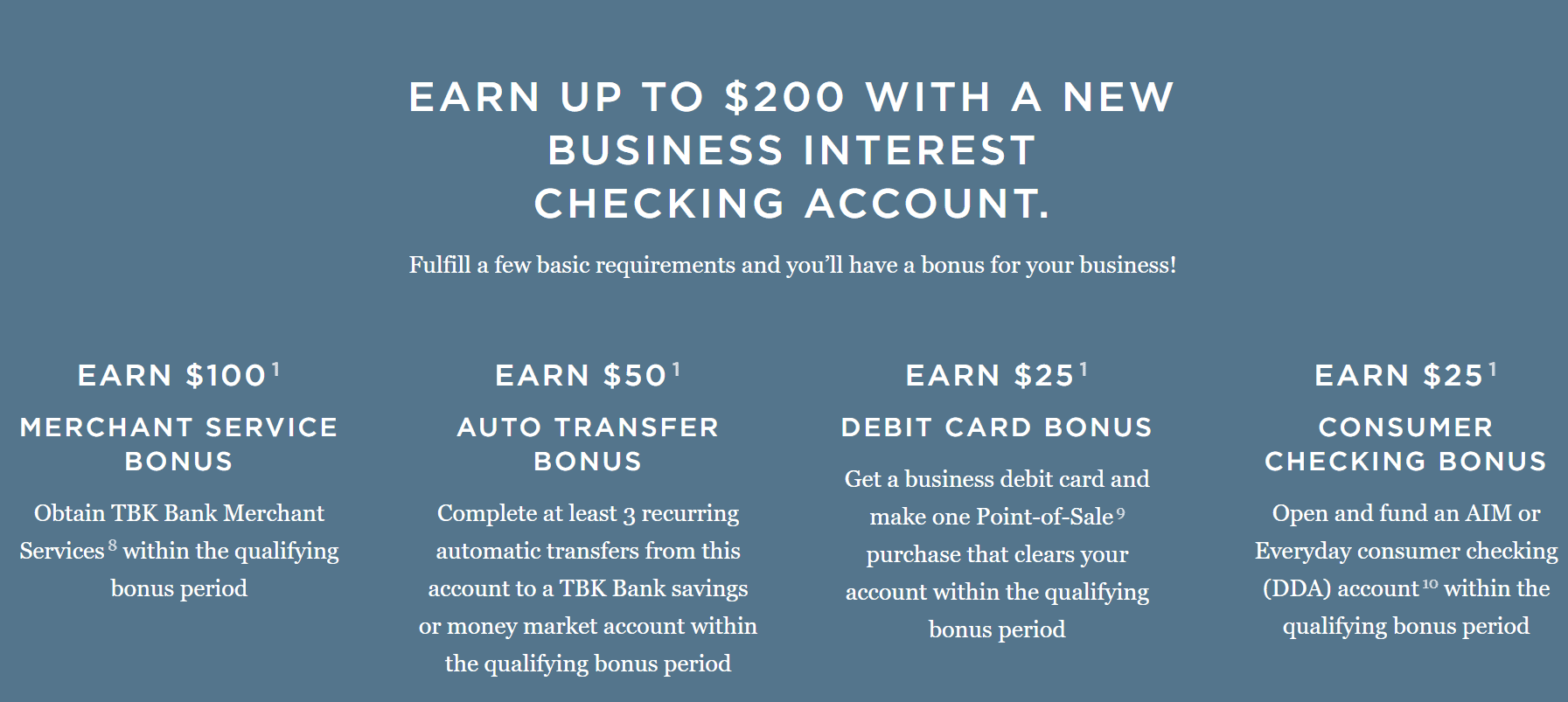 business checking account bonuses