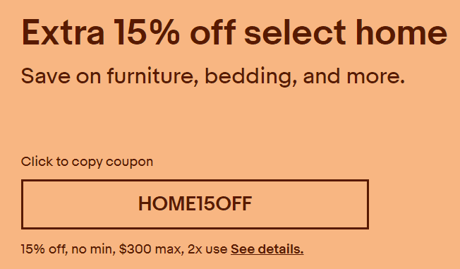 Expired] : 15% Off Select Furniture, Bedding & More With HOME15OFF -  Doctor Of Credit