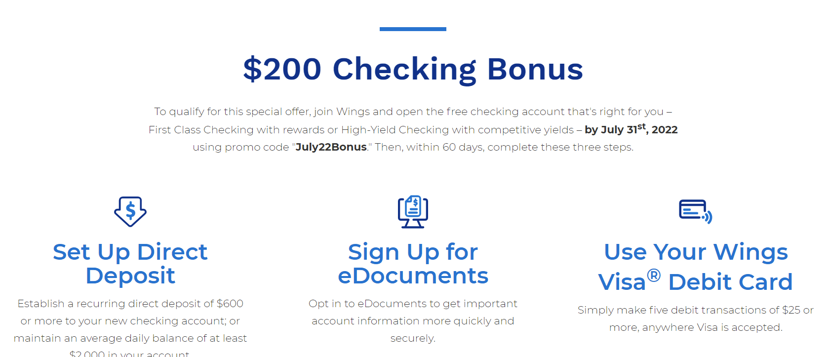 [Expired] Wings Financial Credit Union 200 Checking Bonus, Direct