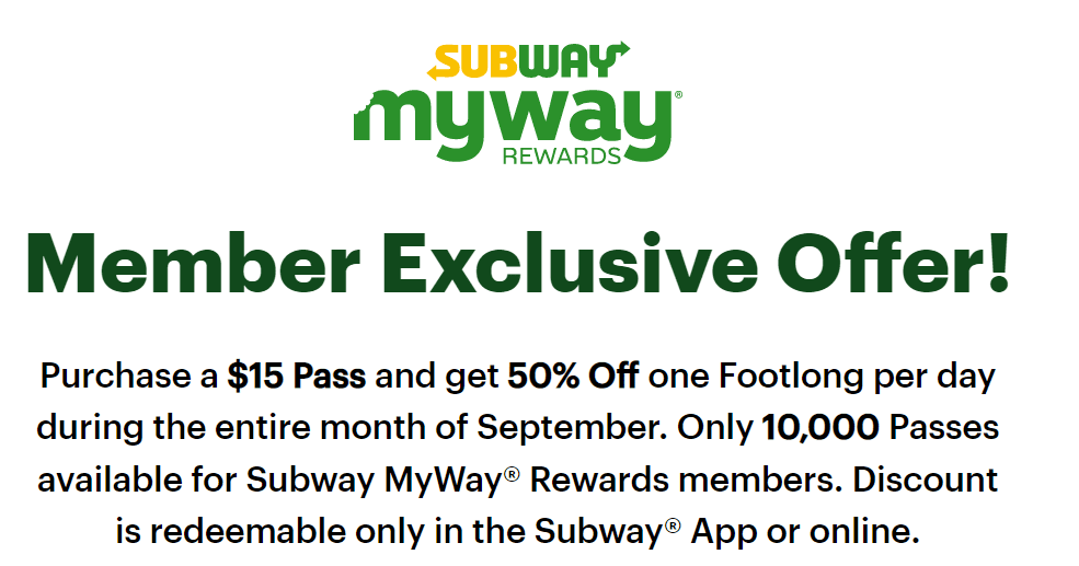 Subway Pikesville - SAVINGS START TOMORROW Hurry Get Your Discount