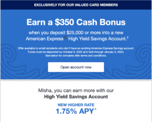 [Targeted] American Express High Yield Savings Account $350 Bonus ...