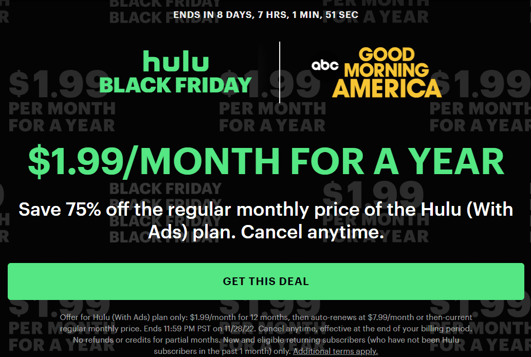 75% Off Hulu Promo Code October 2023 LAT