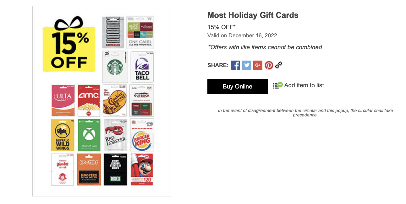 Dollar General Gift Card Deals 12/10-12/23