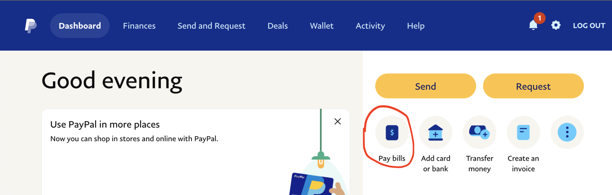 Paypal Credit Pay Bill