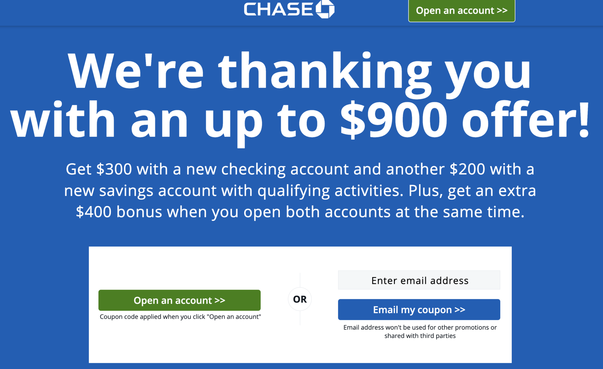 [Extended] Chase 900 Checking + Savings Bonus Doctor Of Credit