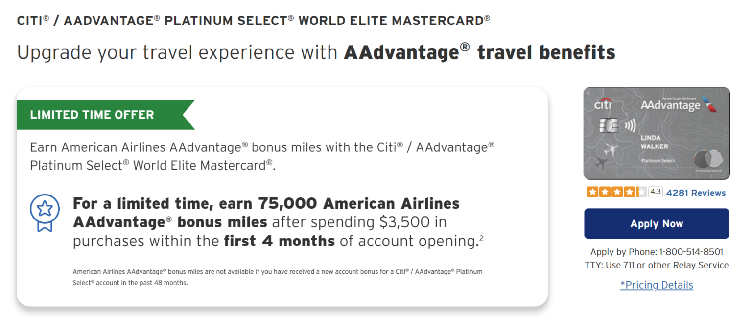 [Expired] Citi / AAdvantage Platinum Select World Elite MasterCard ...