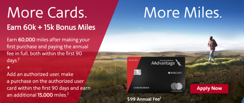 [Expired] Barclays Aviator Red World Elite MasterCard 75,000 Miles (No ...